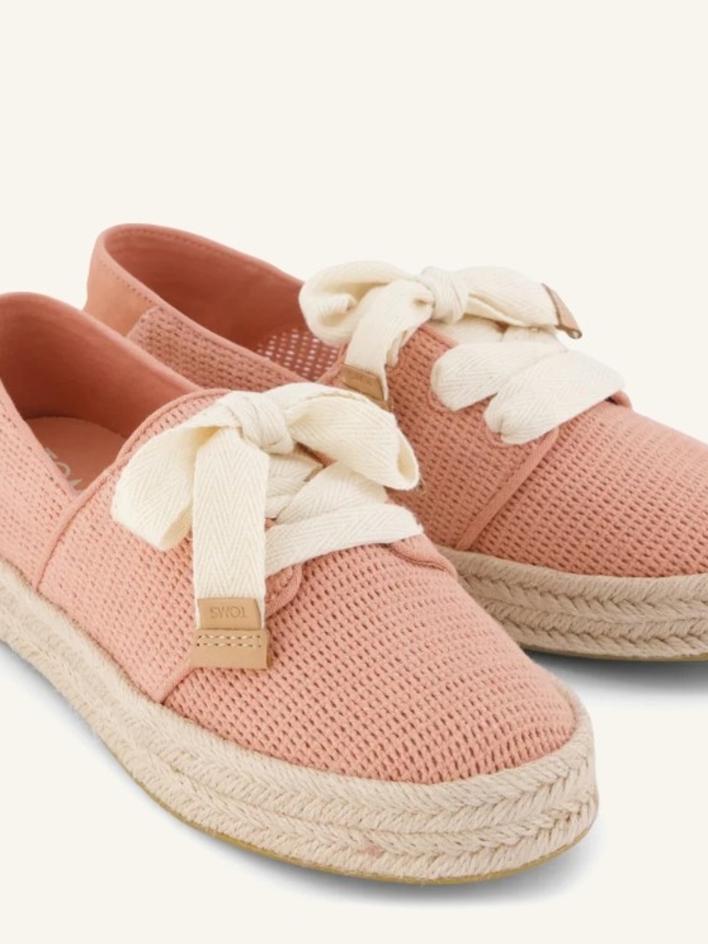 Toms Pale Rose Knit Espadrille/Carolina Lace Up